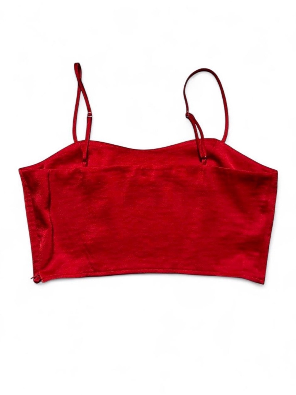 Express Red Satin Crop Camisole Bralette - Picture 4 of 7